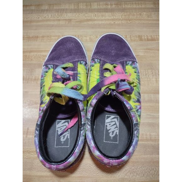 Vans Off The Wall Men's 7.5 Women's 9 Purple Tie Dyed Sneakers - Picture 1 of 8
